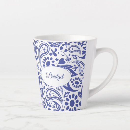 Hampton's Blue White Decorative Paisley Pattern Milchtasse (Rechts)