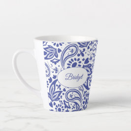 Hampton's Blue White Decorative Paisley Pattern Milchtasse