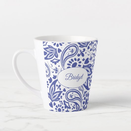 Hampton's Blue White Decorative Paisley Pattern Milchtasse (Links)