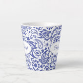 Hampton's Blue White Decorative Paisley Pattern Milchtasse (Vorderseite)
