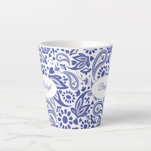Hampton's Blue White Decorative Paisley Pattern Milchtasse (Vorderseite)