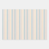 Hamptons Duck Egg Blue & Sage Stripes Geschenkpapier Set (Vorderseite)