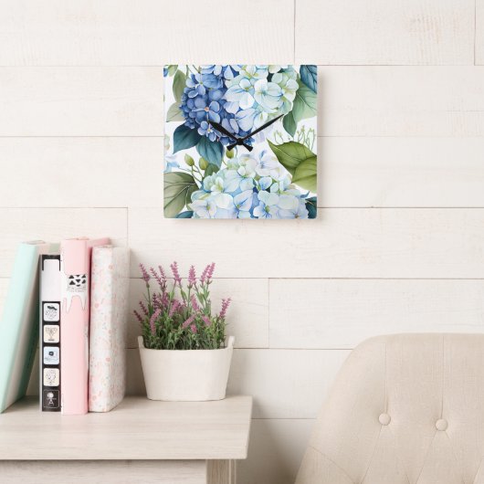 Hamptons Floral Clock Quadratische Wanduhr (Lesesaal)