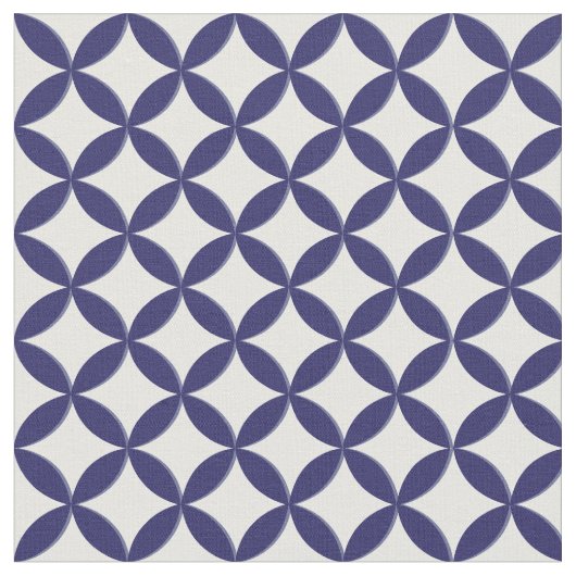 Hamptons Gemusterter blauer und weißer geometrisch Stoff (Nahaufnahme)