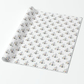 Hamptons-Inspirierte Blumenanker Geschenkpapier (Ungerollt)