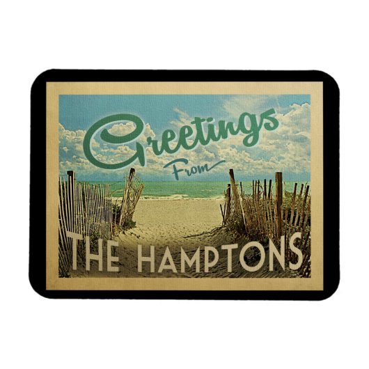 Hamptons Magnet Beach Vintage Reise (Horizontal)