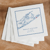 Hamptons Montauk Elegant Wedding Napkins Serviette
