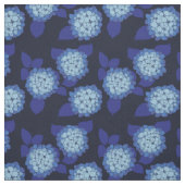 Hamptons Navy Blue Hydrangeas Blumenmuster Stoff (Muster)