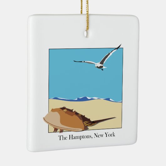 Hamptons, NY Horseshoe Crab Sea Gull Beach Keramikornament (Rechts)