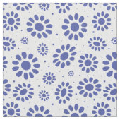 Hampton's Style Blue White Abstrakt Floral Muster Stoff (Nahaufnahme)