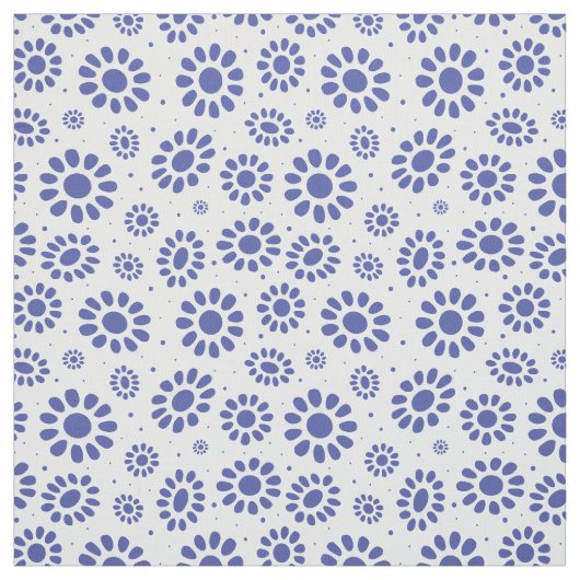 Hampton's Style Blue White Abstrakt Floral Muster Stoff (Muster)