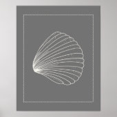 Hamptons Style Clam Muschel Poster (Vorne)