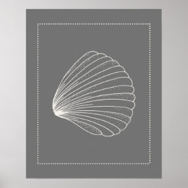 Hamptons Style Clam Muschel Poster