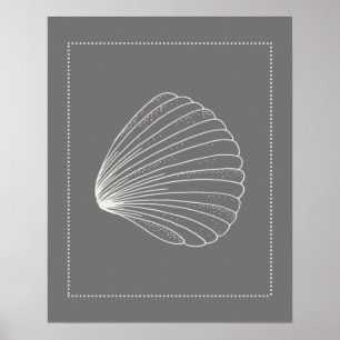 Hamptons Style Clam Muschel Poster
