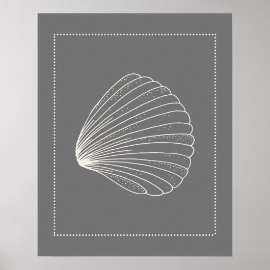 Hamptons Style Clam Muschel Poster (Vorne)