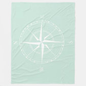 Hamptons Style Enck Egg Blue White Ship Compass Fleecedecke (Vorderseite)