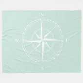 Hamptons Style Enck Egg Blue White Ship Compass Fleecedecke (Vorderseite (Horizontal))