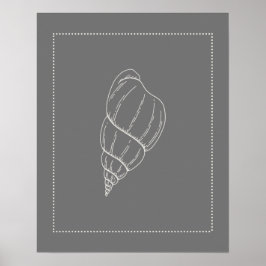 Hamptons Style Sea Snail Muschel Poster