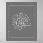 Hamptons Style Spiral Muschel Print Poster (Vorne)