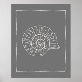 Hamptons Style Spiral Muschel Print Poster