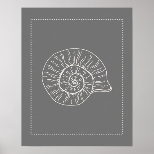 Hamptons Style Spiral Muschel Print Poster (Vorne)