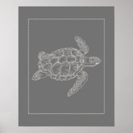 Hamptons Style Turtle Print Poster