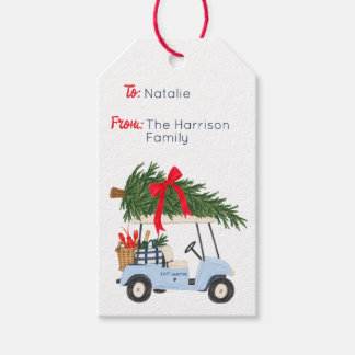 Hamptons Weihnachtsgolfwagen Geschenkanhänger