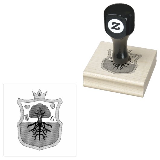 Ham's Land's family crest, Shield Pattern Tree Gummistempel (Stempel)