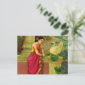 Hamsa and Damayanti by Raja Ravi Varma Postkarte (Stehend Vorderseite)