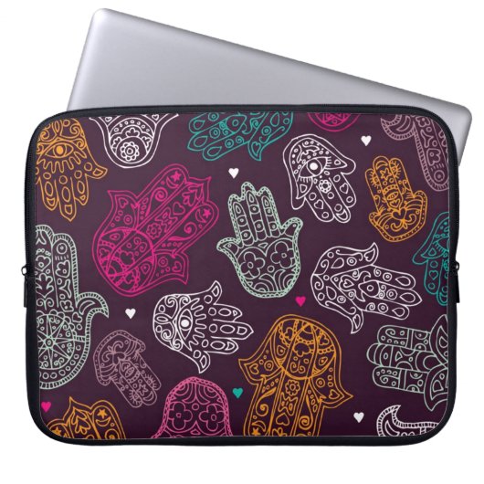 Hamsa arabische orientalische Hand von Laptopschutzhülle (Vorderseite)