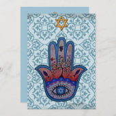 Hamsa Bar-Schläger Mitzvah Einladung (Vorne/Hinten)