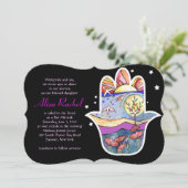 HAMSA BEAUTY Bat Mitzvah Einladung (Stehend Vorderseite)