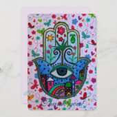 HAMSA B'NOT B'NAI BAR-SCHLÄGER MITZVAH DANKEN DANKESKARTE (Vorne/Hinten)