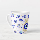 Hamsa Böser Blick Latte Tasse (Linke Ecke)