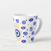 Hamsa Böser Blick Latte Tasse (Rechte Ecke)