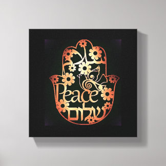 Hamsa des Friedens auf kleinem gespannten Leinwand