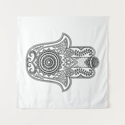 Hamsa Design White Background Wandteppich (Vorderseite (Horizontal))