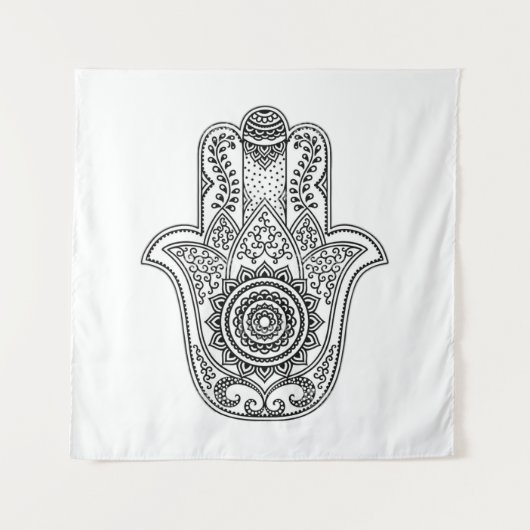Hamsa Design White Background Wandteppich (Vorderseite)