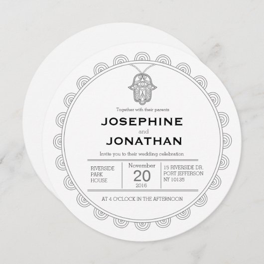 Hamsa Einladung (Vorne/Hinten)