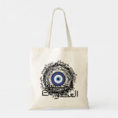 Hamsa Evil eye Arabische Kalligrafie Tote Bag Tragetasche (Rückseite)
