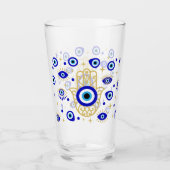 Hamsa Evil Eye Glas (Vorderseite)