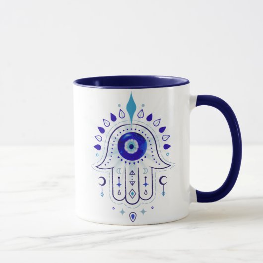 Hamsa Evil Eye Hand Tasse (Rechts)
