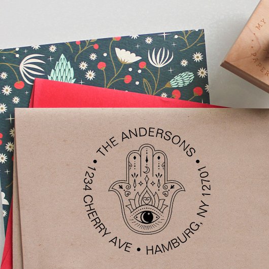 Hamsa Evil Eye Protection Family Wedding Permastempel