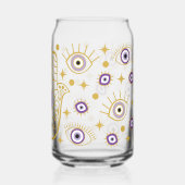 Hamsa Evil Eye Protection Lila Dosenglas (Rückseite)