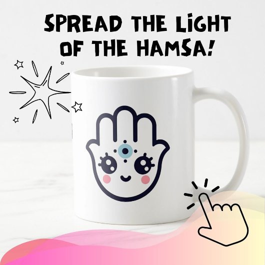 Hamsa Evil Eye Protection Niedlich Kaffeetasse
