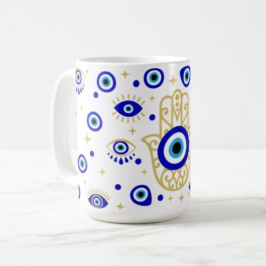 Hamsa Evil Eye Tasse (Vorderseite Links)