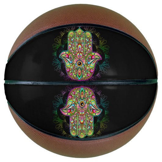 Hamsa Fatma Hand Psychedelic Art Basketball (Vorderseite)