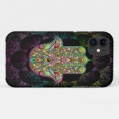 Hamsa Fatma Hand Psychedelic Art Case-Mate iPhone Hülle (Rückseite (Horizontal))