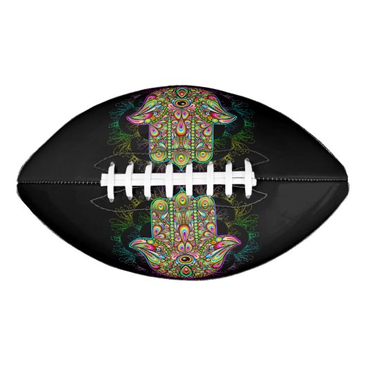 Hamsa Fatma Hand Psychedelic Art Football (Vorderseite)