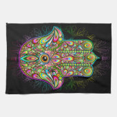 Hamsa Fatma Hand Psychedelic Art Geschirrtuch (Horizontal)